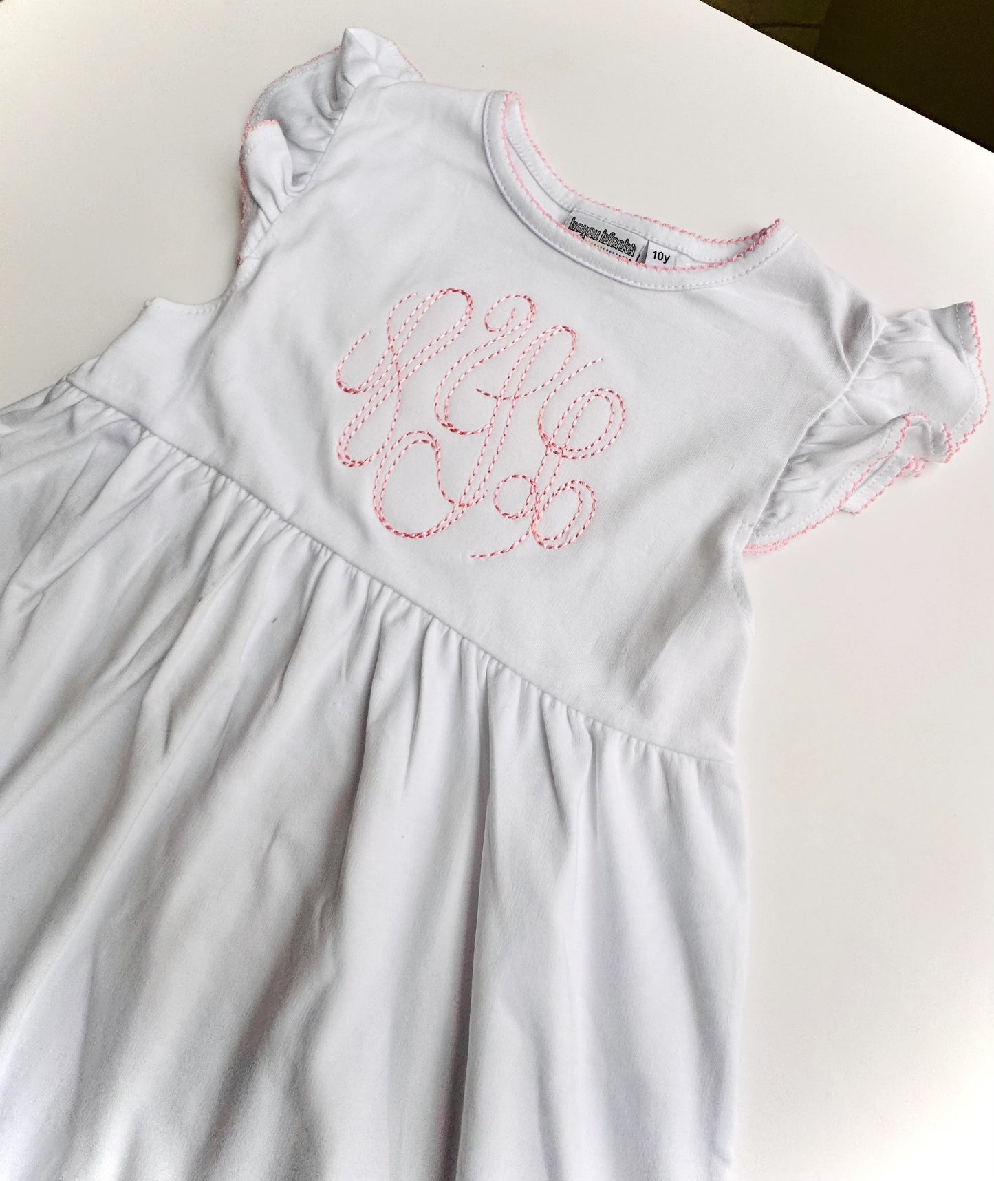 Knit Dress with Picot Trim