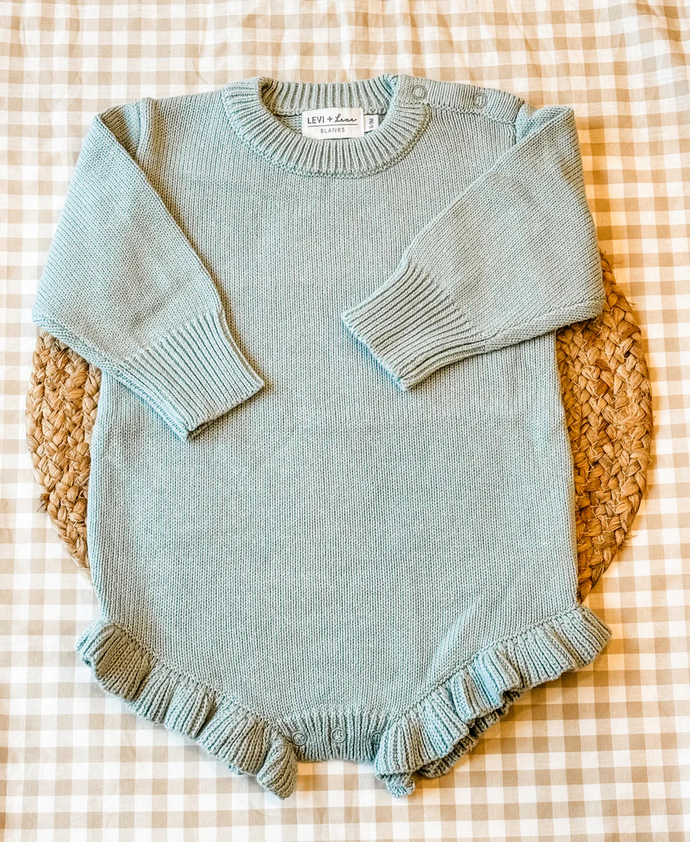 Ruffle Sweater Romper