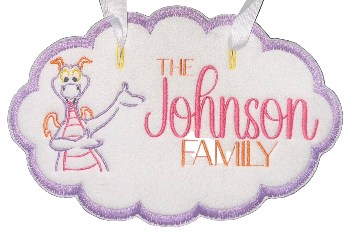 Personalized Imagination Dragon Stroller Tag | White | Pink | Purple