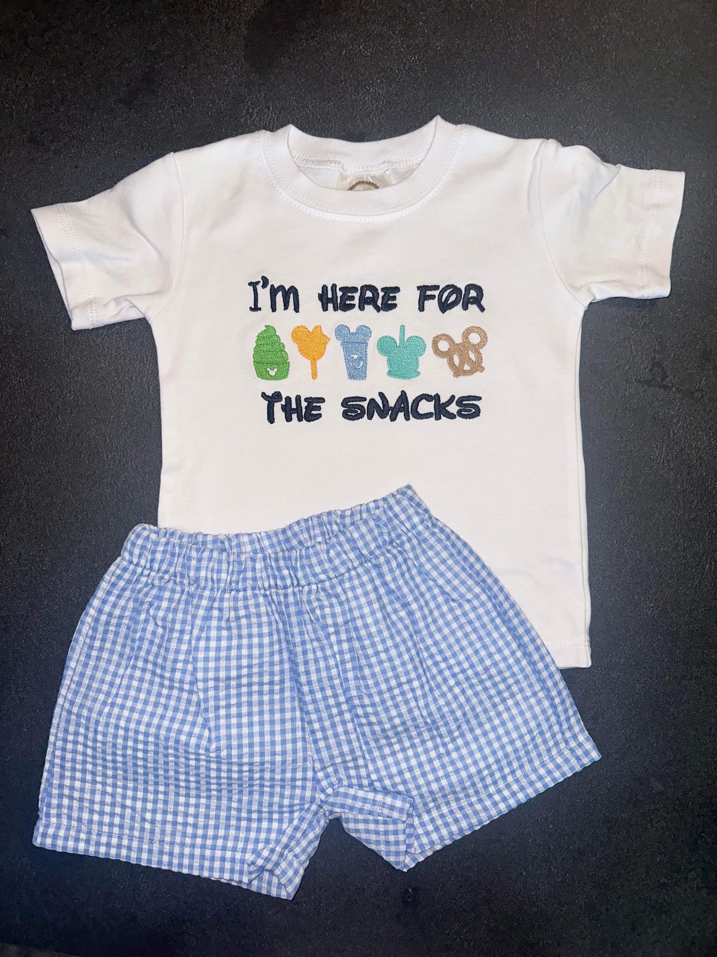 Personalized Here For The Snacks Gingham Set