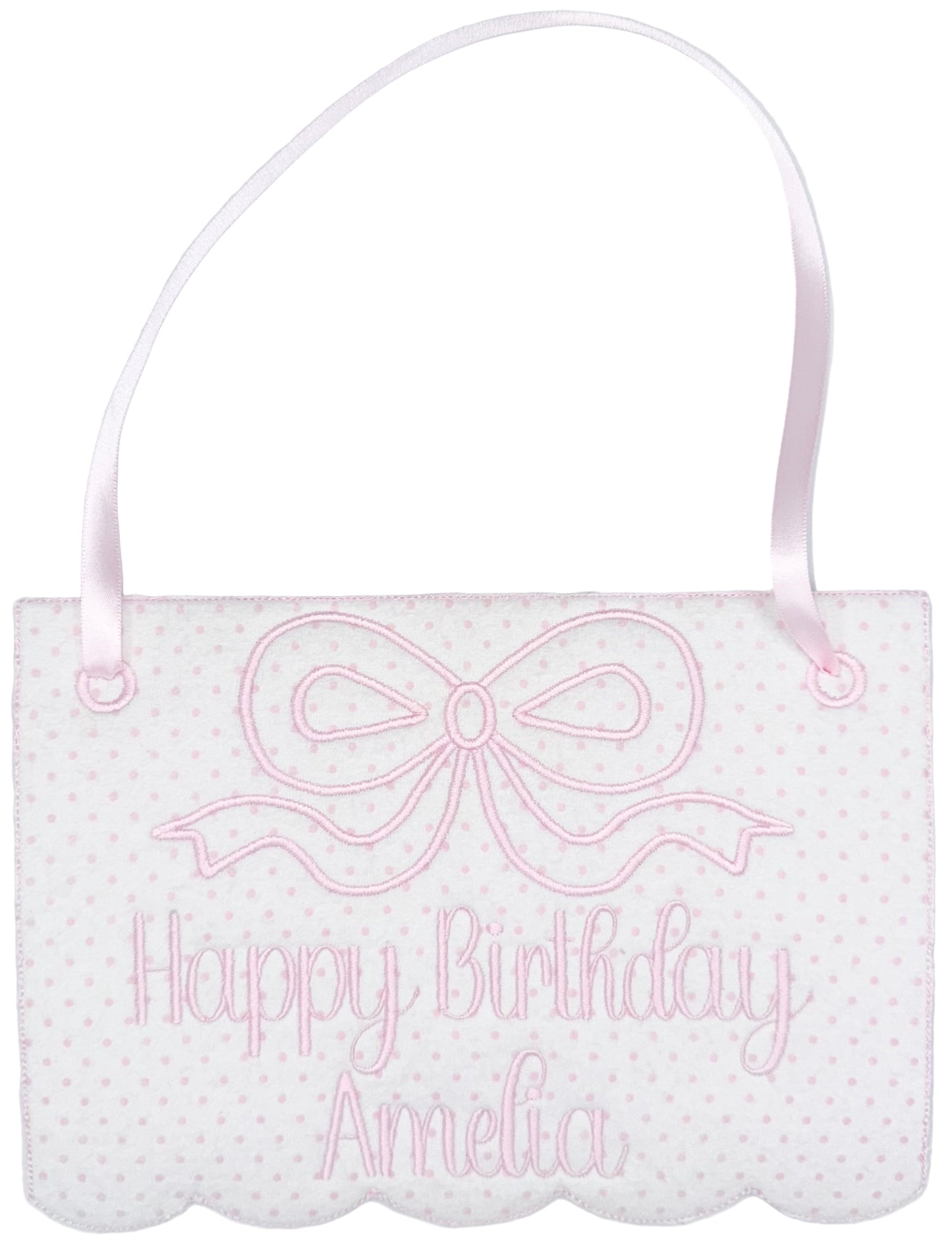 Personalized Embroidered Birthday Door Hanger Sign