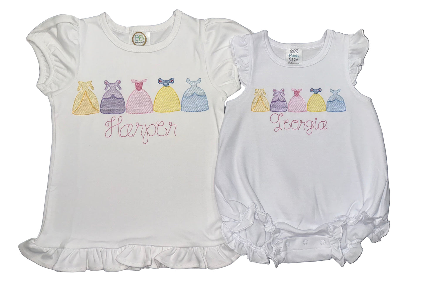 Personalized Princess Dress Parade Ruffle T-Shirt