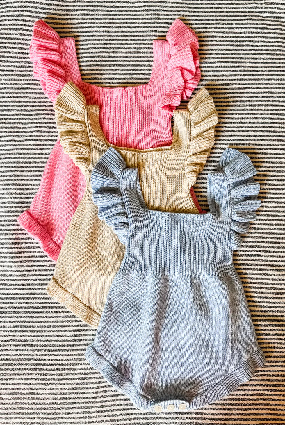 Knit Ruffle Edge Sleeveless Romper