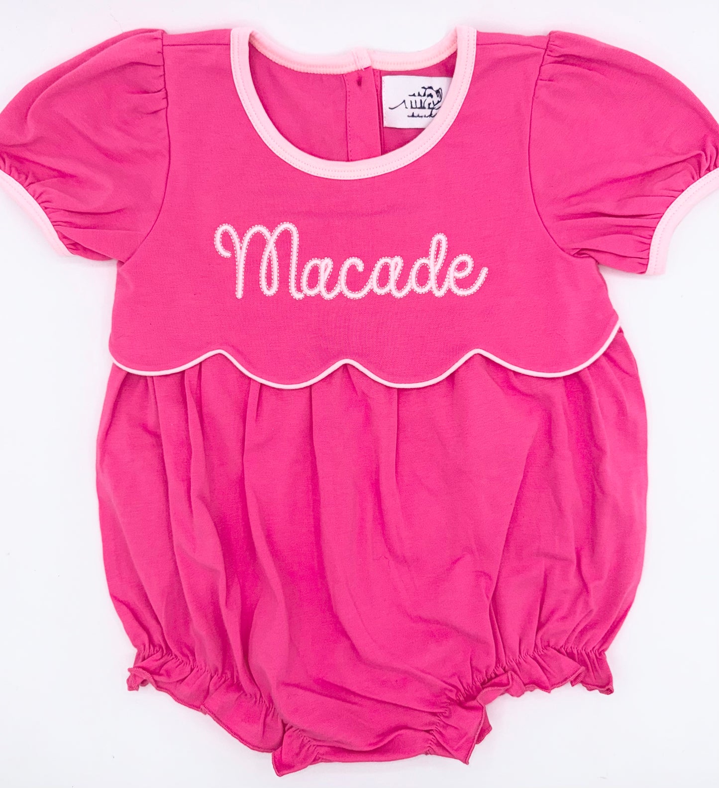 Personalized Scallop Trim Bubble Romper