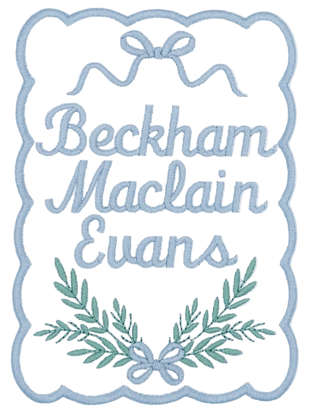 Personalized Embroidered Boys Door Hanger Sign