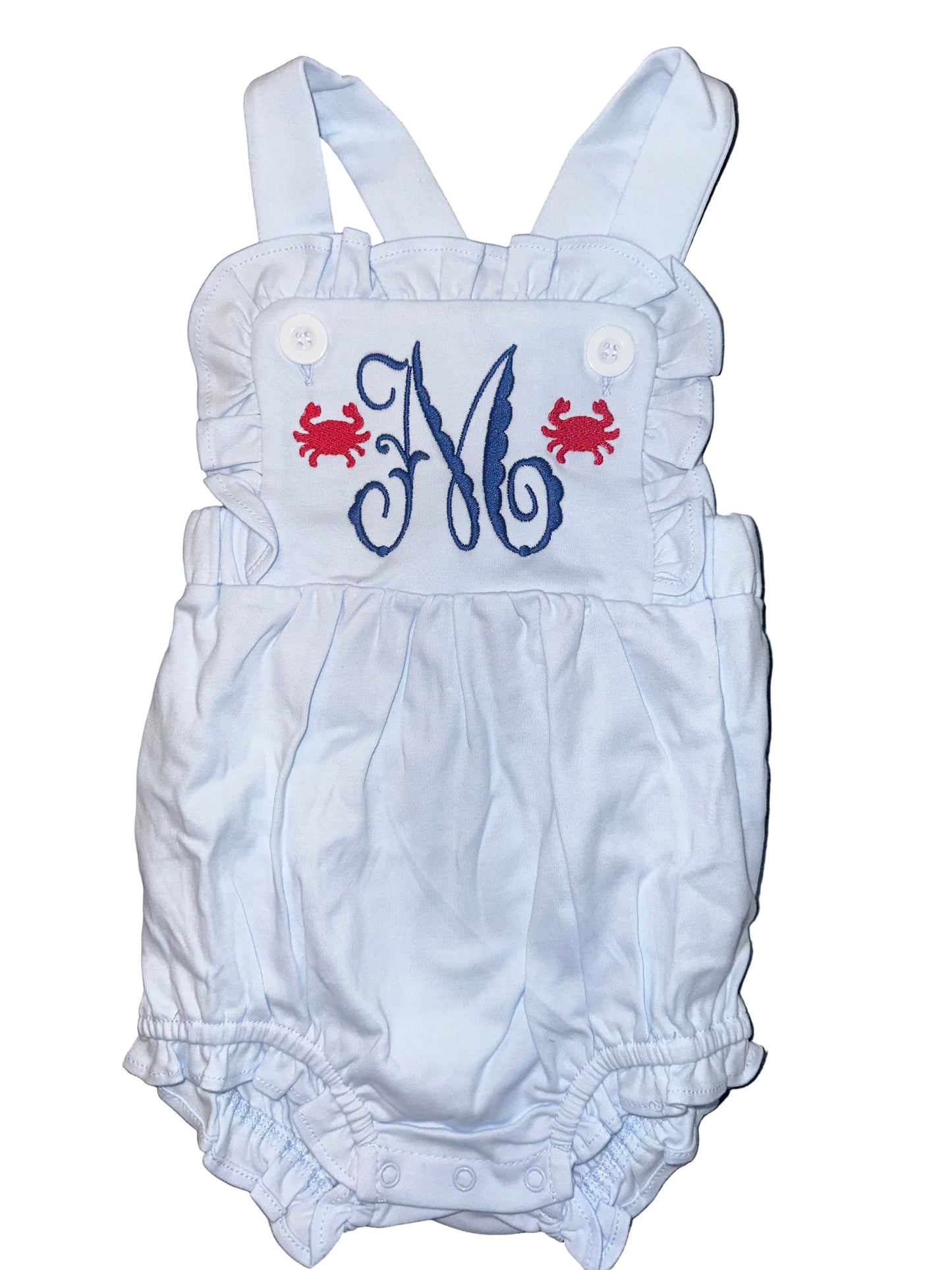 Coastal Crab Monogram Bubble