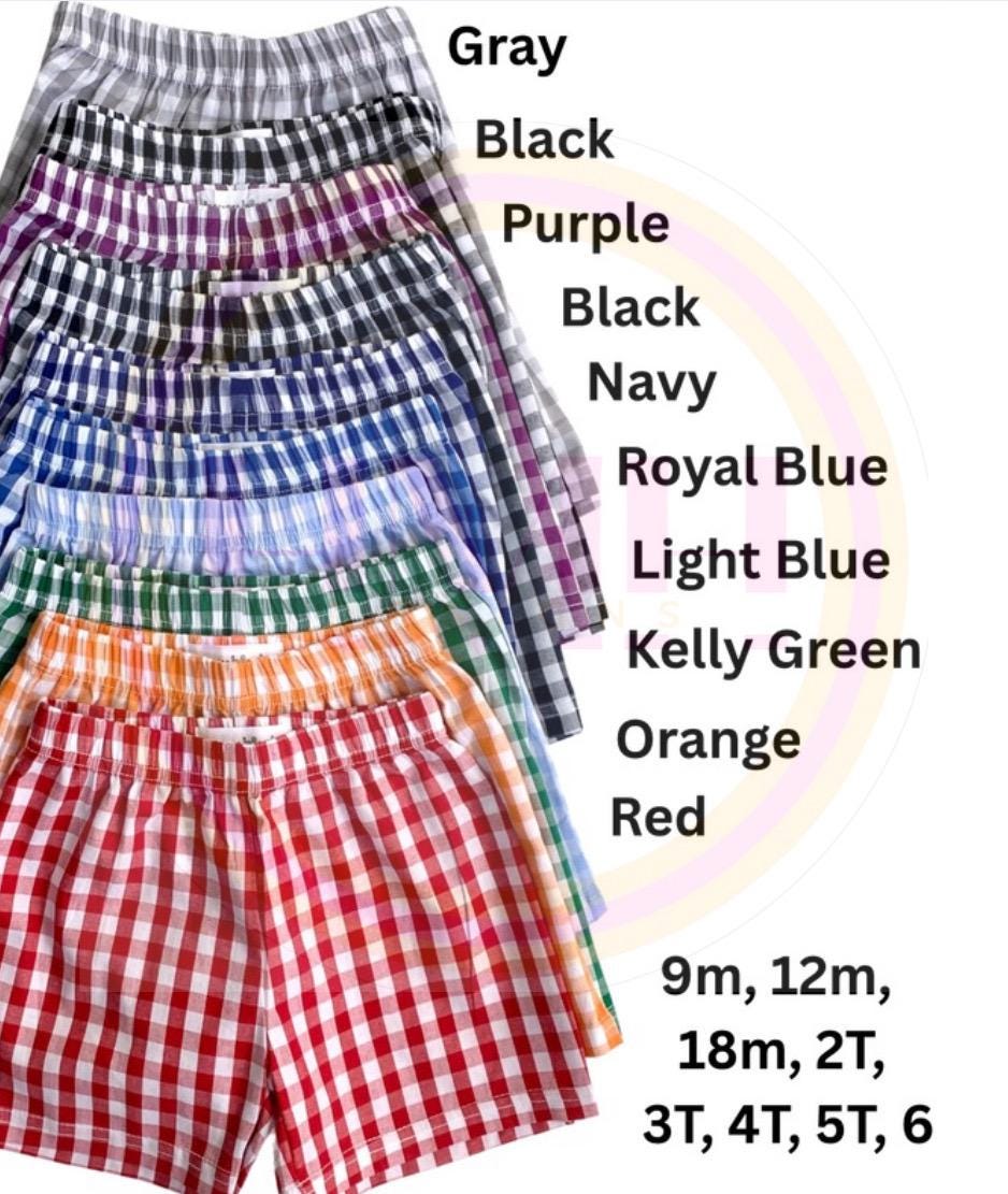 Boy’s Large Gingham Shorts, Baby Boy Toddler | Summer Shorts, Color Options, Closet Staple, Clothing Sets, Shorts Sets, Blue, Red, Black