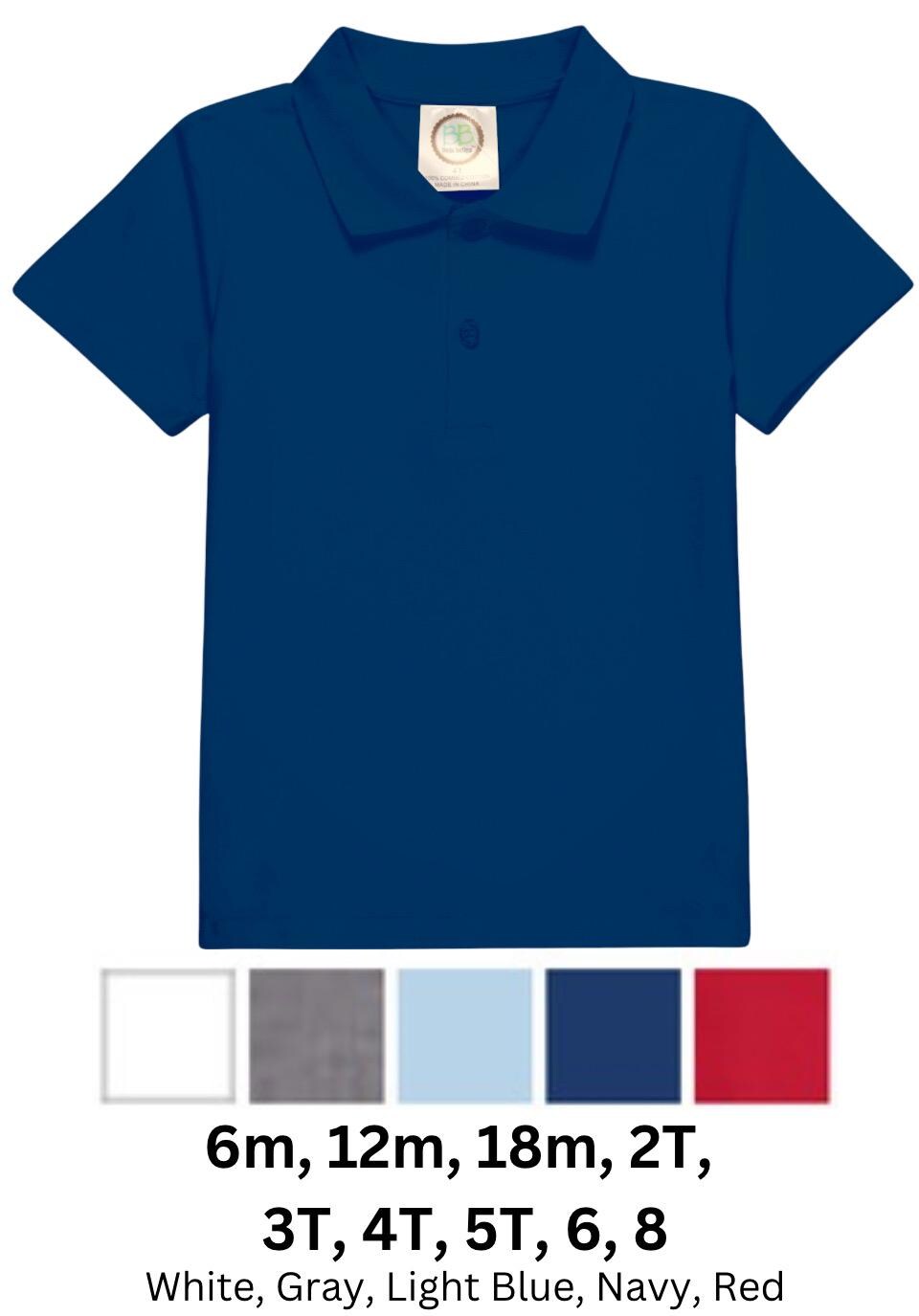 Custom Monogrammed Stripe Polo, Baby Boy Toddler | Monogram Options, Royal Blue, Light Blue, Gray, Solid Polo Options, Closet Staple, Strips