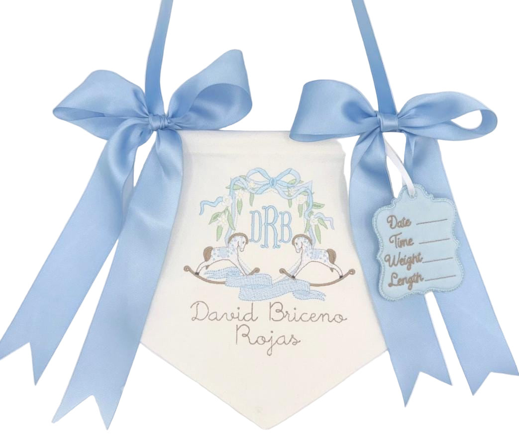 Custom Baby Name Banner – Personalized Nursery Ribbon Sign | Customized Banner, Ribbon Banner, Personalized, Embroidery