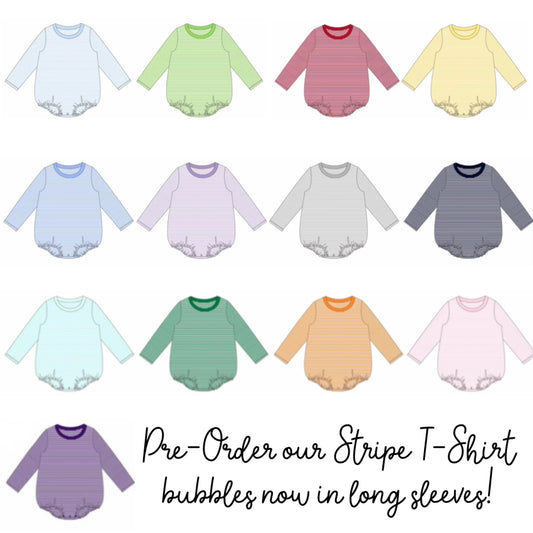 Knit Stripe Long Sleeve T-Shirt Bubble
