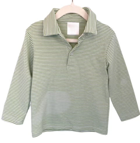Green & White Stripe Long Sleeve