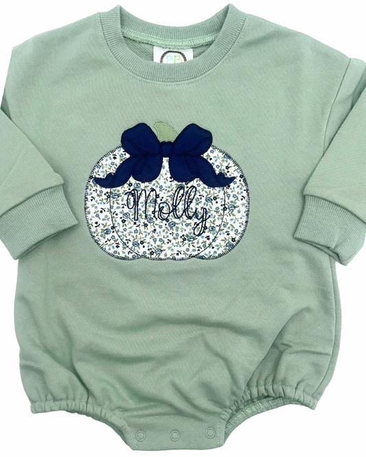 Sage Grandmillenial Pumpkin with Bow Sweatshirt Bubble