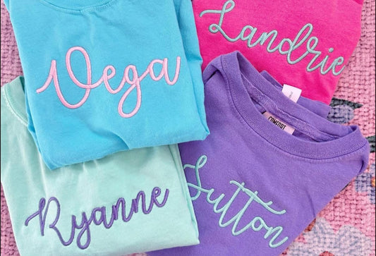 Embroidery Name Tees | Personalized Tees | Kids Tees | Embroidery