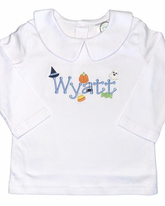 Halloween Mini's Peter Pan Collar Long Sleeve Tee