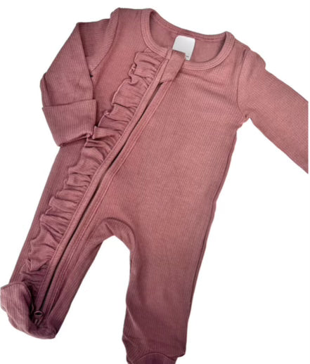 Ribbed Ruffle Footie