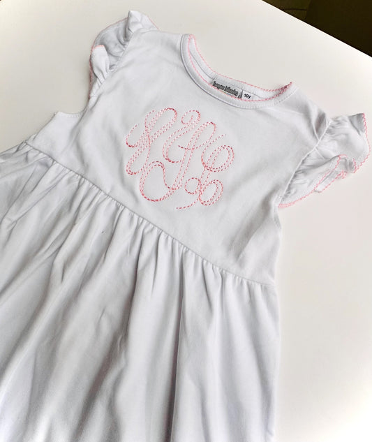 Knit Dress with Picot Trim