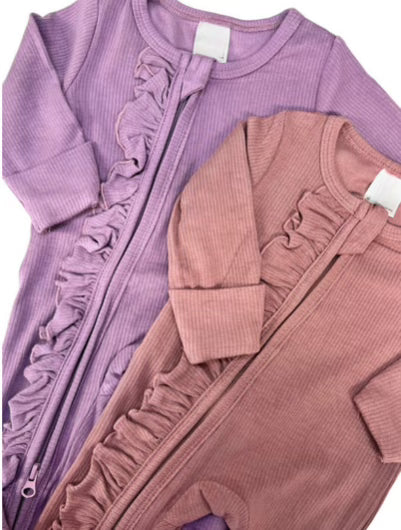 Ribbed Ruffle Footie