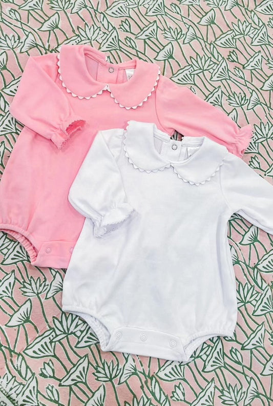 Long Sleeve Scallop Edge Bubble w/ Peter Pan Collar