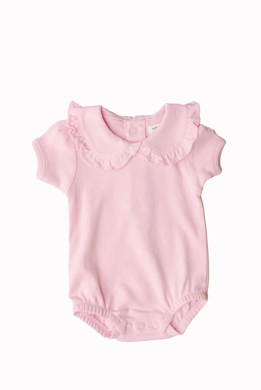 Short Sleeve Bubble with Ruffle Edge Collar