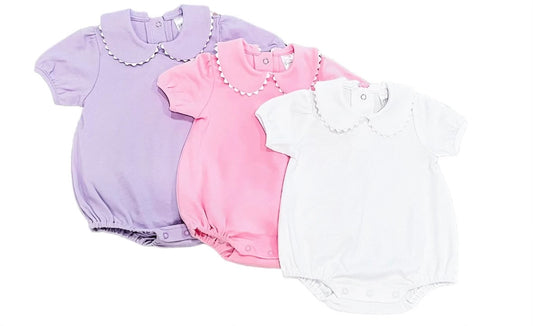 Short Sleeve Scallop Edge Bubble w/ Peter Pan Collar