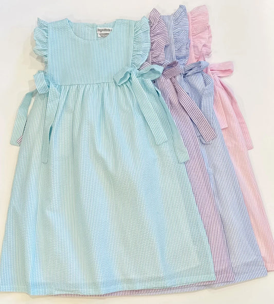 Sidetie Seersucker Dress