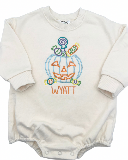 Jack O Lantern Bucket of Candy Sweatshirt Bubble