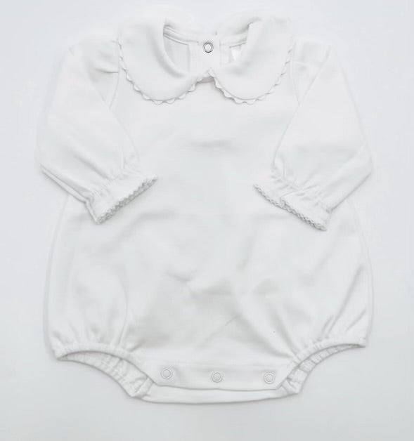 Long Sleeve Scallop Edge Bubble w/ Peter Pan Collar