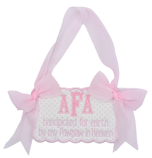 Personalized Embroidered Nursery Door Hanger Sign