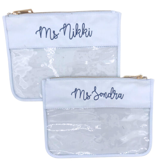 Clear Blue Zipper Bag - Great Gift Idea
