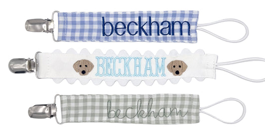 Personalized Embroidered Paci Clip