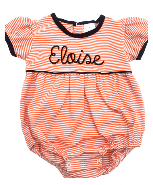 Halloween Stripe Bubble with Black Trim