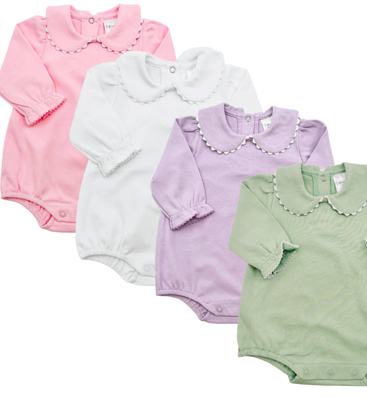 Long Sleeve Scallop Edge Bubble w/ Peter Pan Collar