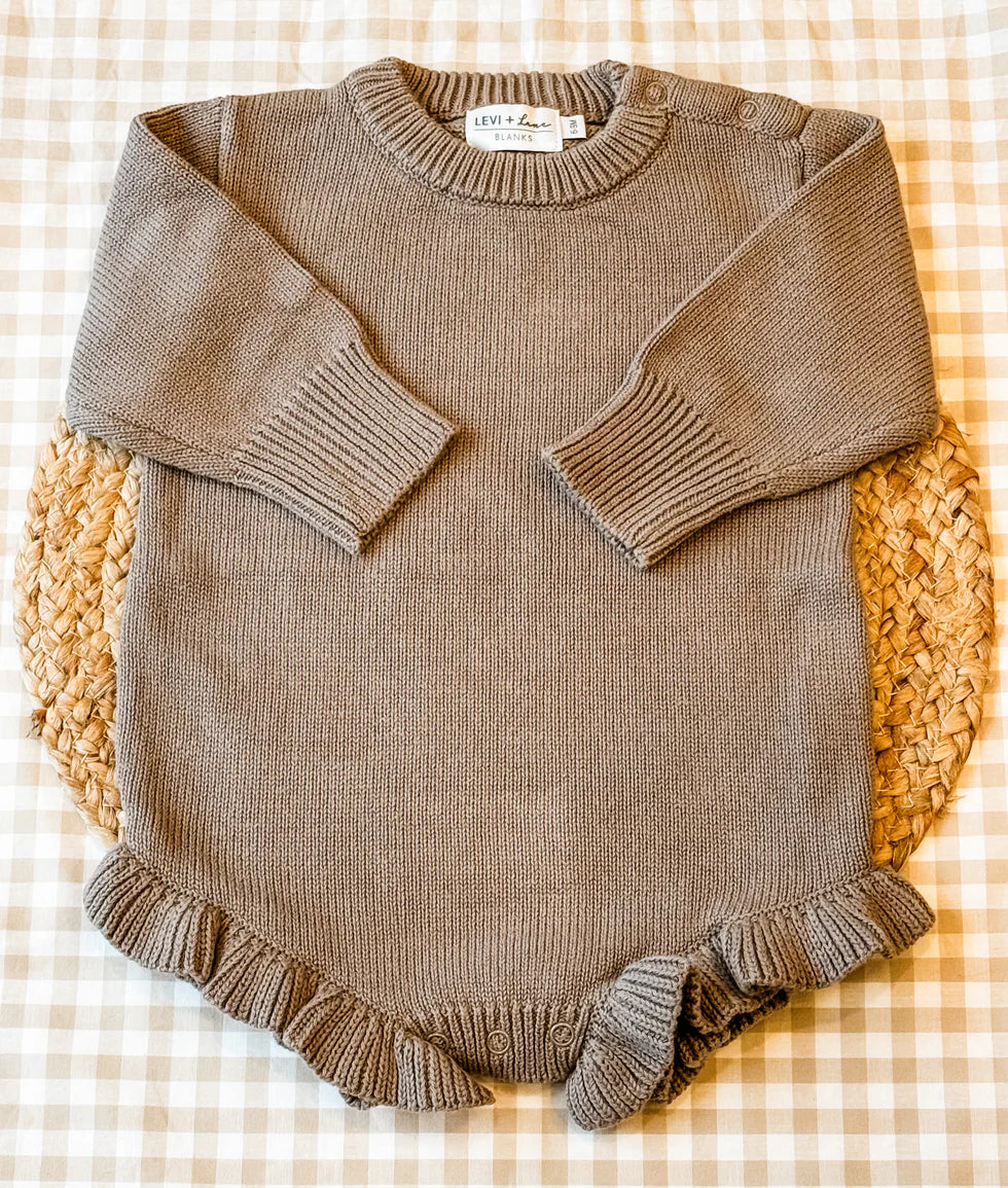 Ruffle Sweater Romper