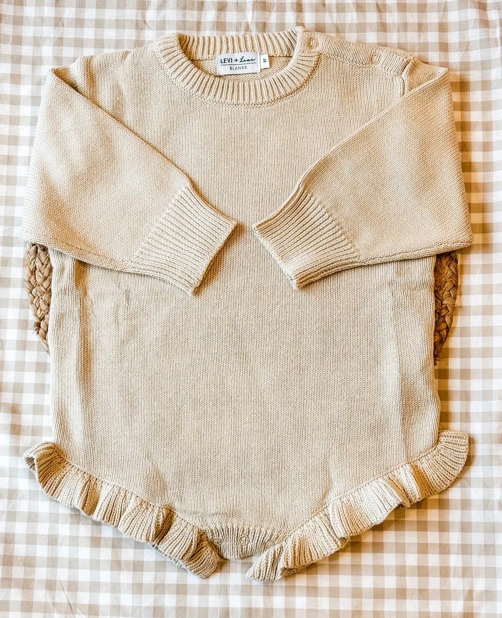 Ruffle Sweater Romper