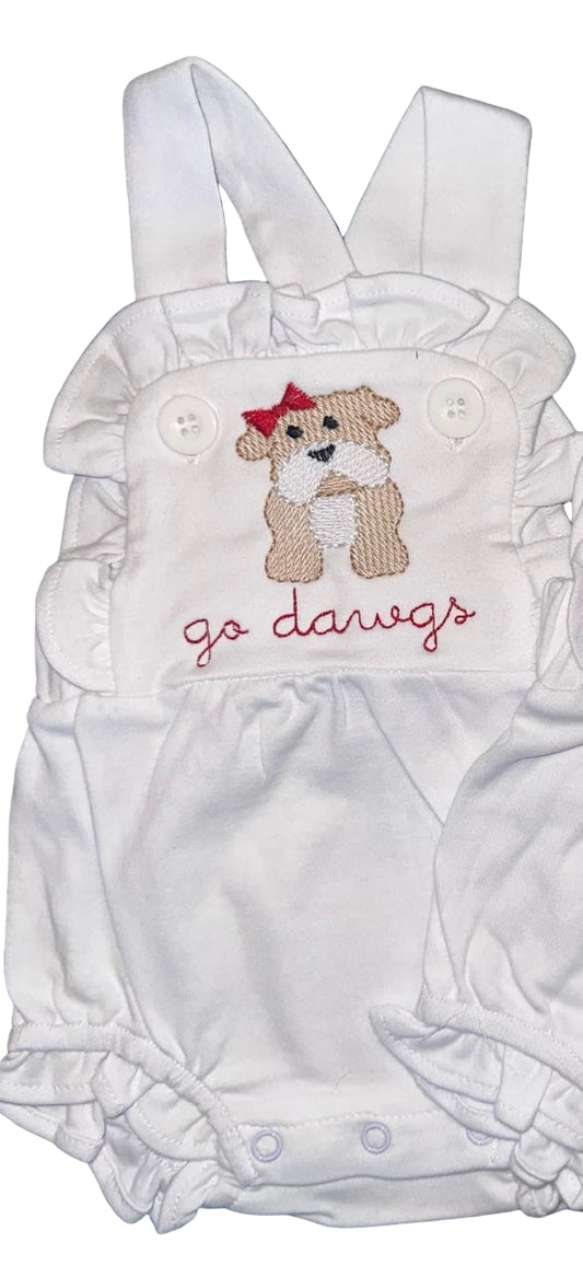 Girls Personalized Bulldog Romper