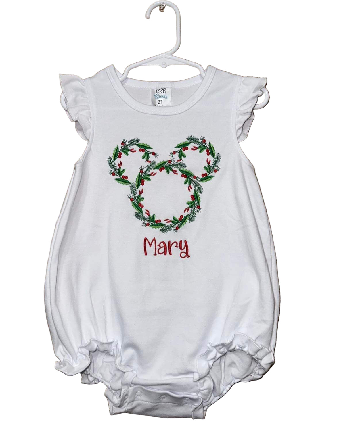 Holiday Mouse Wreath Bubble Romper