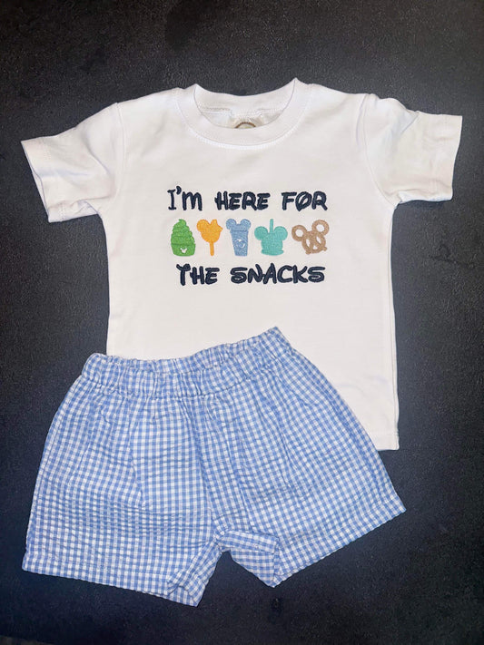 Personalized Here For The Snacks Gingham Set