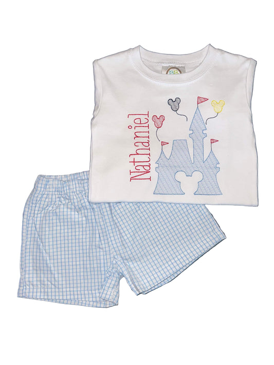 Personalized Boys Castle Shorts Set