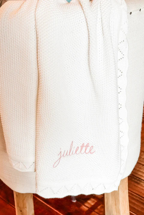Scallop Edge Knit Blanket
