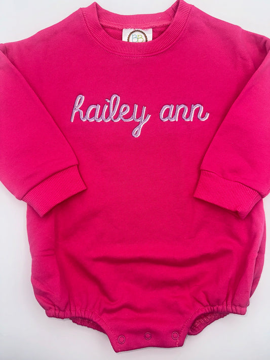 Personalized Baby Girl Romper – Bubble with Embroidered Name
