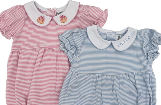 Personalized Striped Peter Pan Collar Dresses