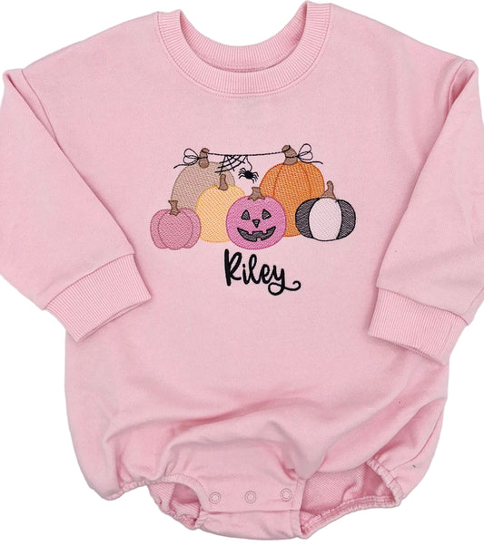 Personalized Pumpkin Patch Baby Girl Romper