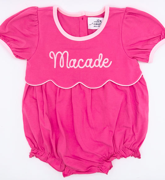 Personalized Scallop Trim Bubble Romper