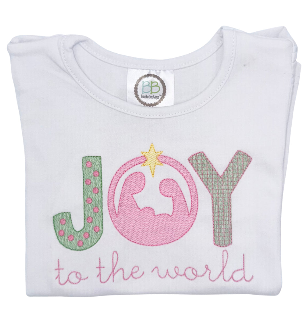 Joy To The World Embroidered Shirt