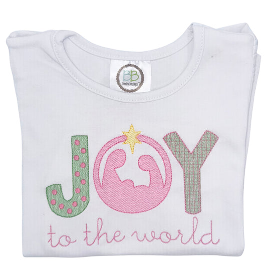Joy To The World Embroidered Shirt