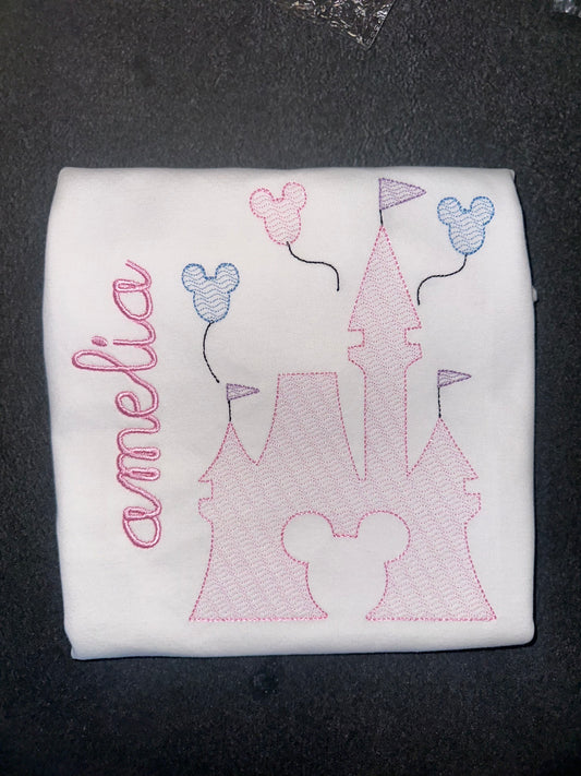Personalized Castle & Mouse Balloons T-Shirt