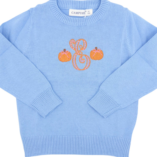 Personalized Girls Pumpkin Sweater | Monogram | Sweater | Fall | Embroidered