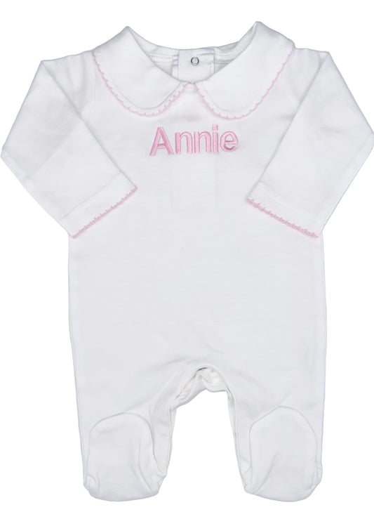 Customized Newborn Footie Peter Pan Collar Baby Boy Girl | Hospital Outfit, Newborn, Embroidery, Coming Home Outfit, Peter Pan Collar (Copy)