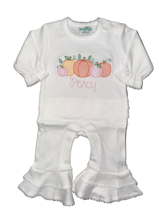 Personalized Pumpkin Patch Ruffle Romper