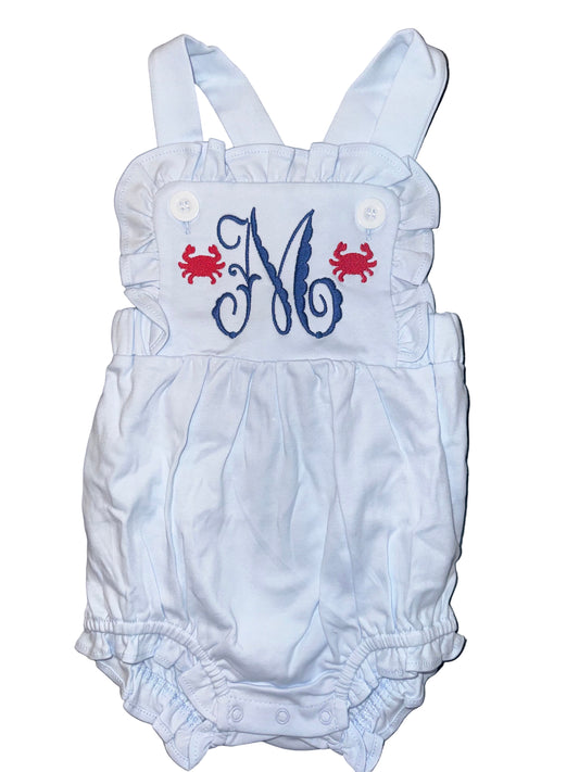 Coastal Crab Monogram Bubble